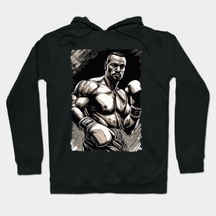 The Boxer Vintage Style Fighter Martial Arts Portrait Hoodie